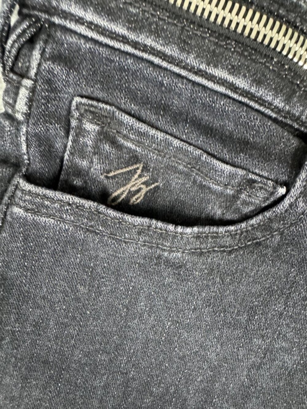 Joan Smalls X True Religion Womens 27 Mid-Rise Black Denim‎ Skirt Zipper Retro - Picture 8 of 12